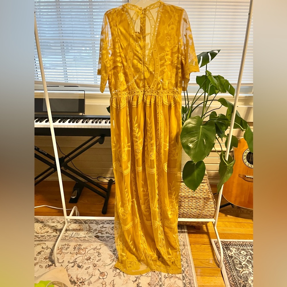 Pink Blush Marigold Lace Maxi Dress - Picture 7 of 7